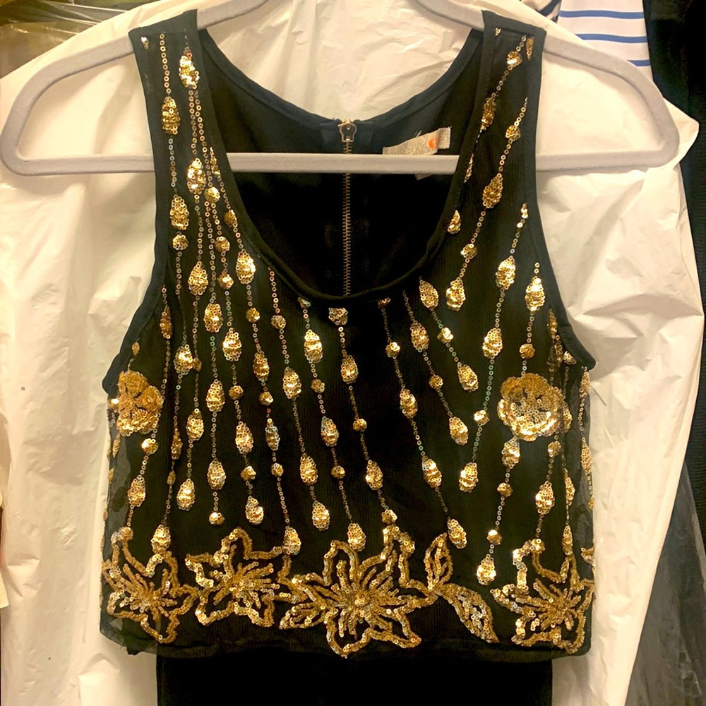 Women’s cocktail, black and gold Gianni bini dress